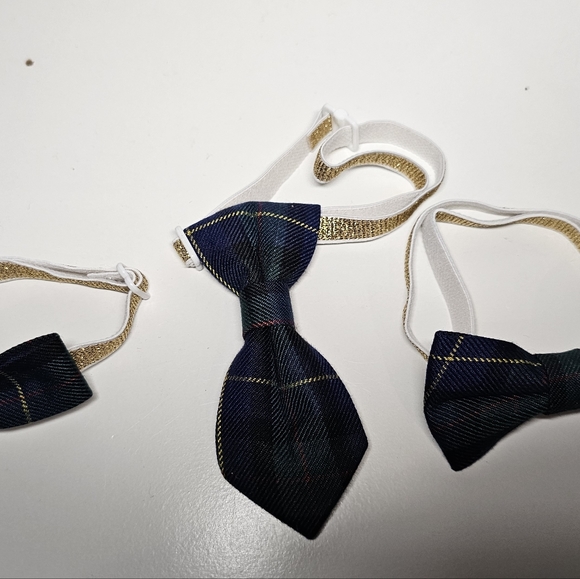 Dog Bows 3pk Neck Tie PLAID NEW - Picture 3 of 9